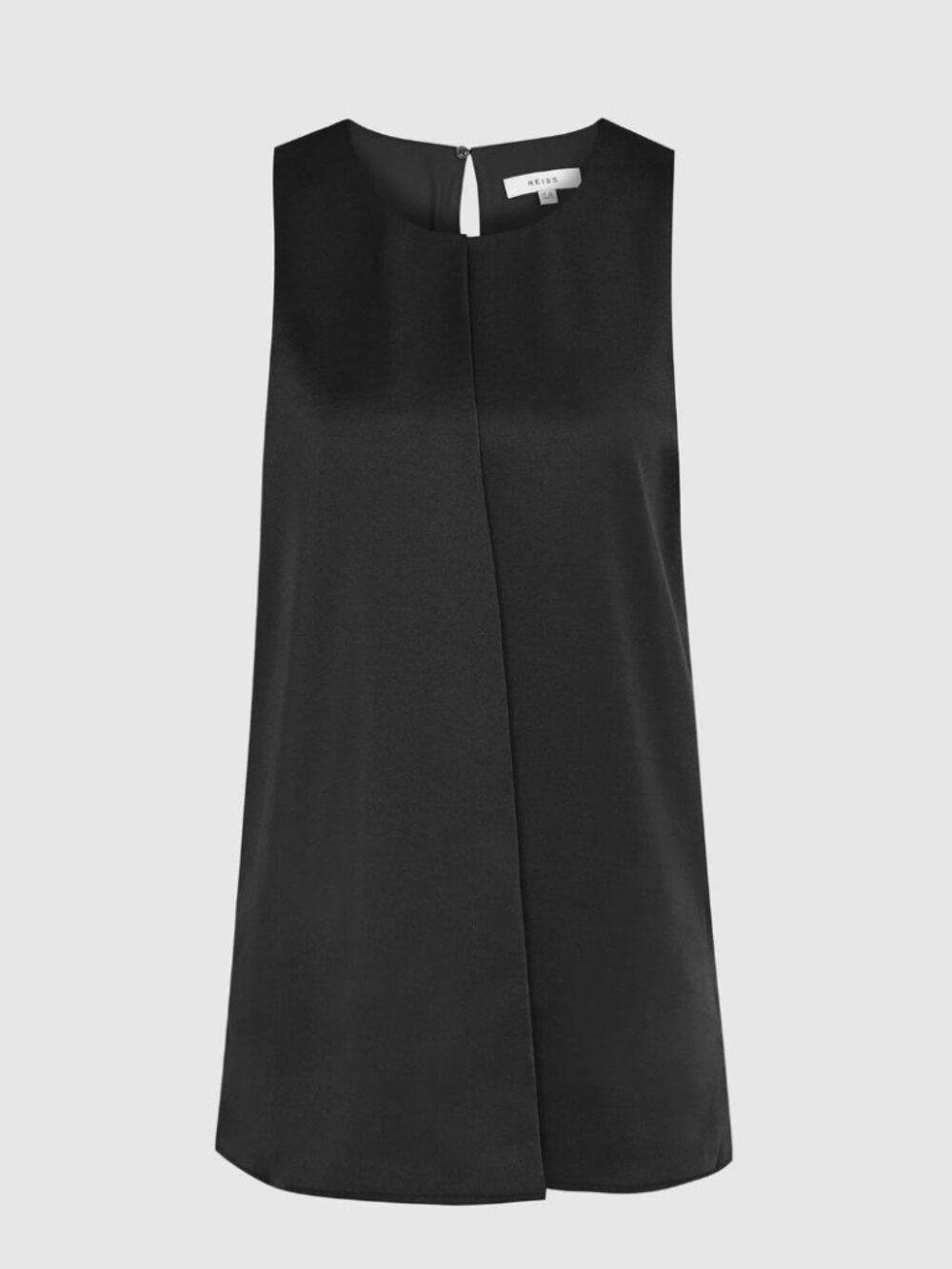 REISS Martine Drape Front Sleeveless Top Blouse Black 2 / Small $118